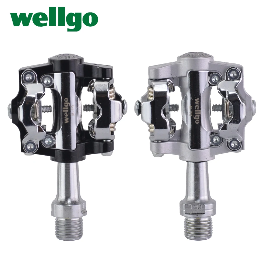 Wellgo Ultralight MTB Road Bike Pedal M19 Aluminum Alloy Sealed Bearing Clipless Pedal SPD Bike Pedals Bicycle Cycling Parts