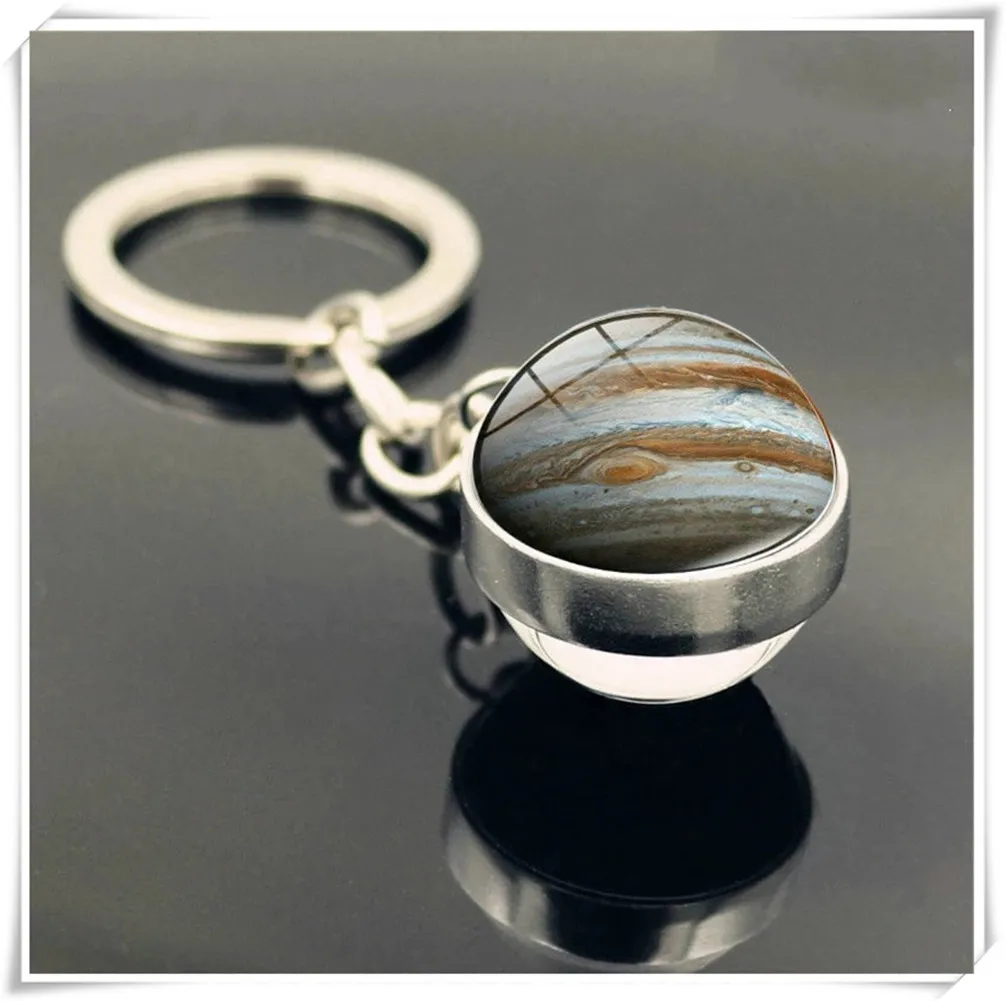 Glass Ball Car Key Chain Earth Sun Mars Art Picture for Ferrari SP38 Portofino FXX-K 812 LaFerrari J50 488