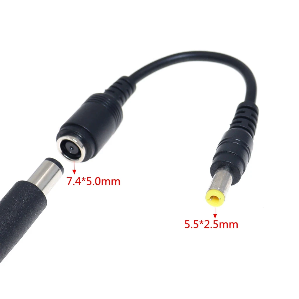 Cable de conexión para cargador de ordenador portátil, adaptador para portátil Asus Toshiba DC 7,4x5,0mm hembra a 5,5x2,5mm, Cable convertidor adaptador de corriente