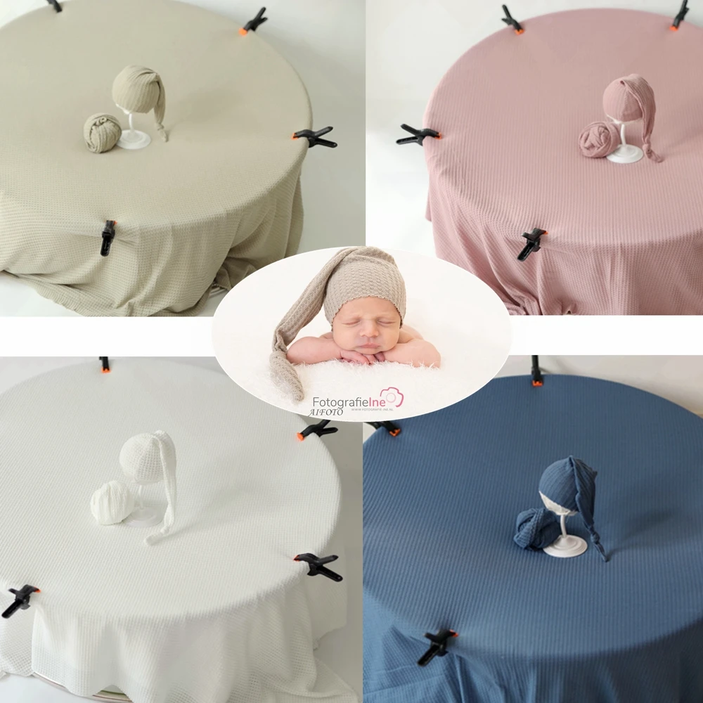 

Baby Photo Shoot Soft Stretchy Hat Wraps Backdrops Set Newborn Photography Props Accessories Posing Backgrounds Frame Fotografia