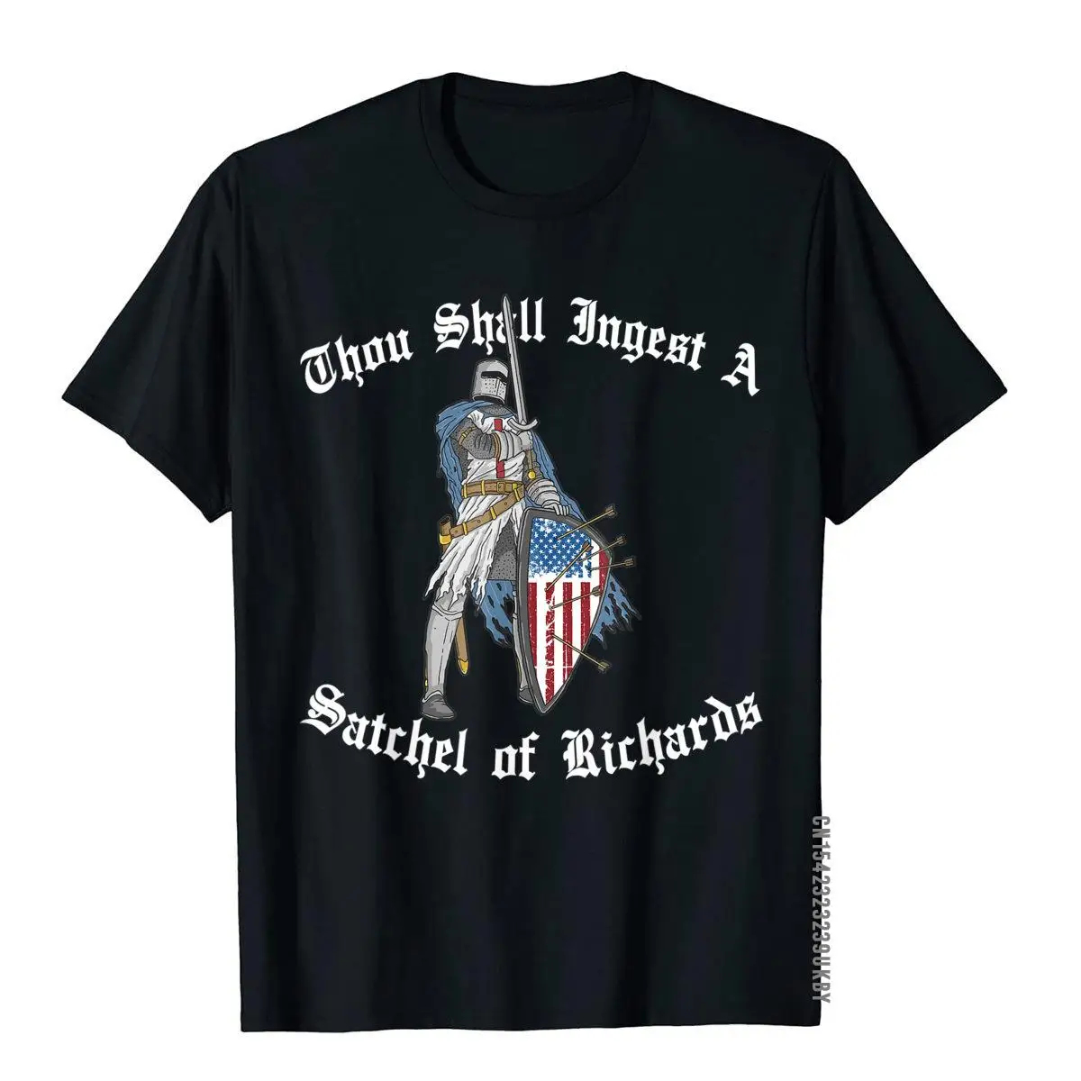 Thou Shall Ingest A Satchel Of Richards Eat A Bag Of Dicks T-Shirt Printed Slim Fit Tops Tees Cotton Mens Top T-Shirts