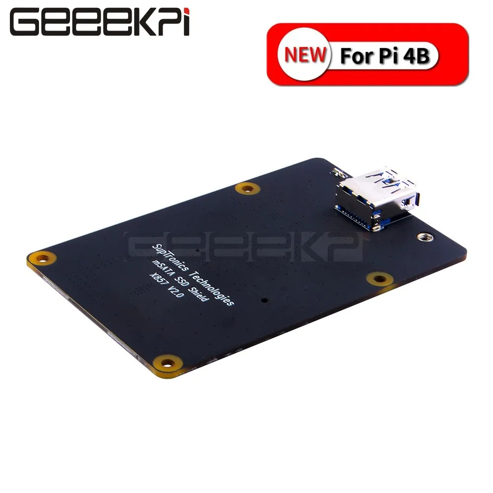 

GeeekPi New! Raspberry X857 V2.0 mSATA SSD Shield Expansion Board for Raspberry Pi 4B ( 4 Model B )