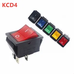 KCD4 Rocker Switch ON-OFF 2 Position 4 Pins Electrical equipment With Light Power Switch 16A 250VAC/ 20A 125VAC