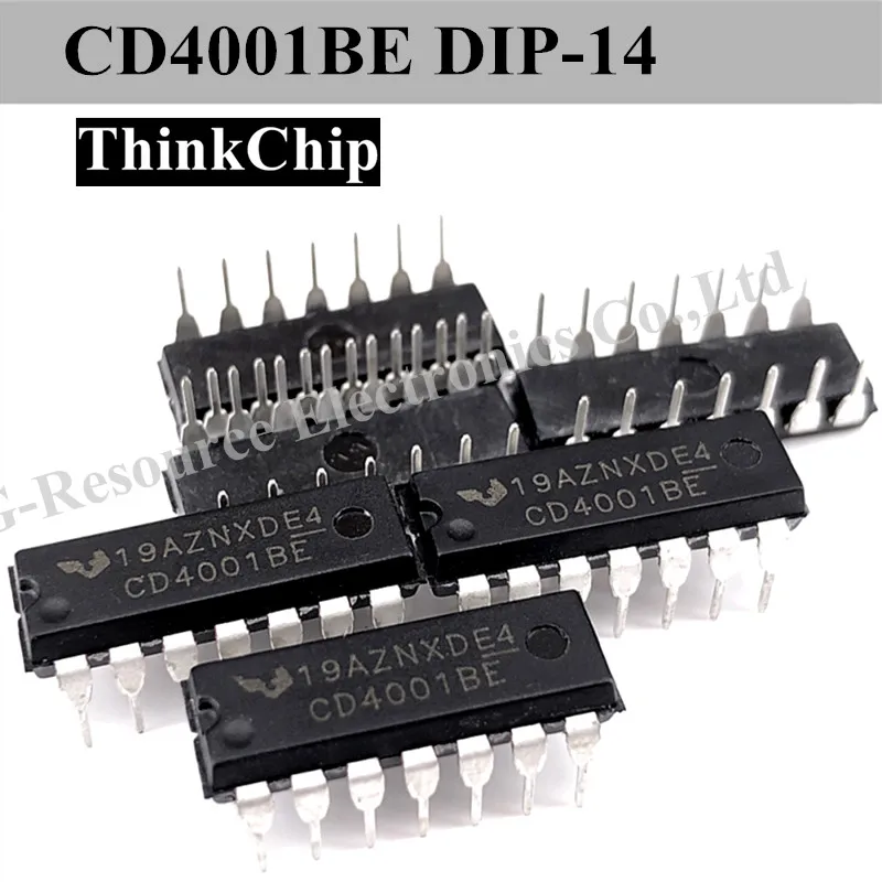 (10 pces) cd4001be dip-14 cd4001 dip14 4001be dip quad 2-entrada nand tamponed b série portão