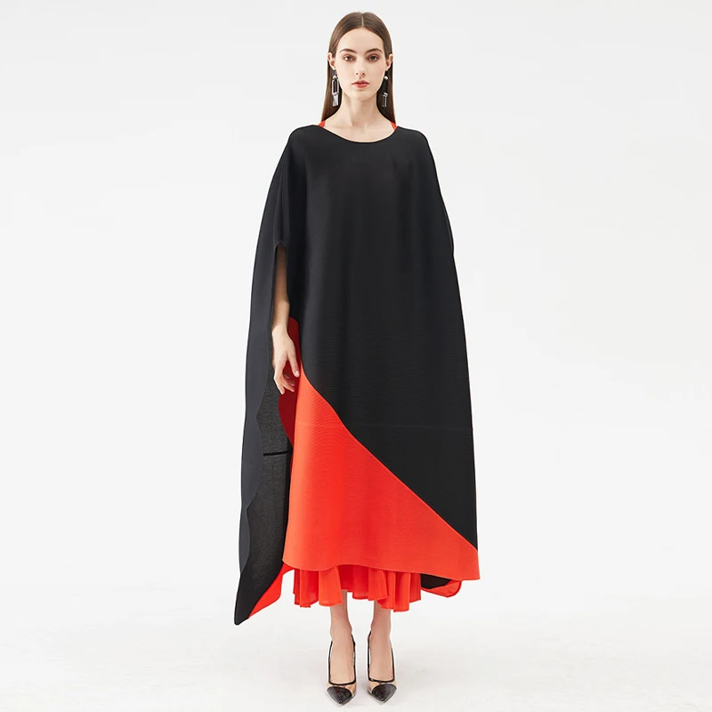 

Nice Summer Autumn muslim dress women suit Pleated clothes plus size casual long dress Bat coat aesthetic clothes