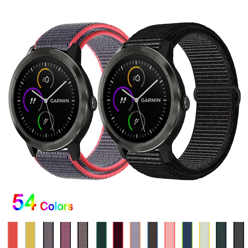 

Nylon Loop Strap For Garmin Vivoactive 3/Venu SQ Forerunner 245/645 Vivomove HR GarminMove Luxe/Style Band Vivoactive 4 bracelet