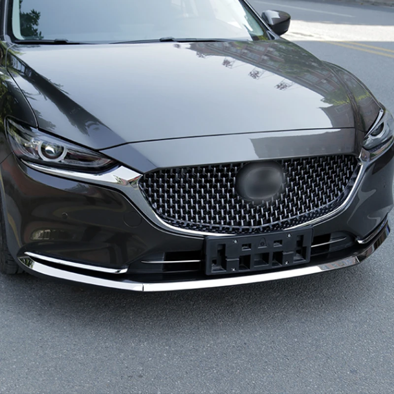 For Mazda 6 Mazda6 Atenza 2019 2020 Car Cover Bumper Engine stainless steel Trims Front Bottom Grid Grill Grille Hoods Edge 3pcs