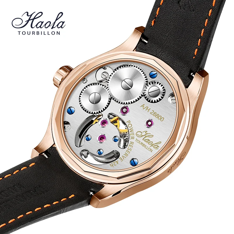 Haofa Flying Tourbillon Wristwatch Starry Sky Dial Sapphire Skeleton Manual Mechanical Watch For Men Luxury zegarek męski 1086