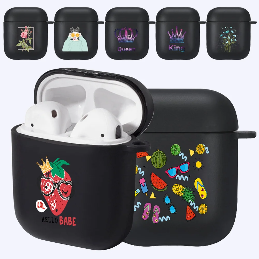 Airpod Cases for Apple Airpods 1st/2nd Gen Cute Patterns Wireless Bluetooth Earphone Charging Box Soft Silicone Cases