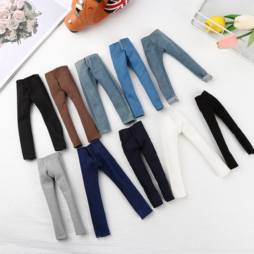 High Quality 1:6 Scale Male Doll Pants Dolls Accessories Toy Clothes Mini Casual Jeans Doll Trousers Role play Dress Up Game