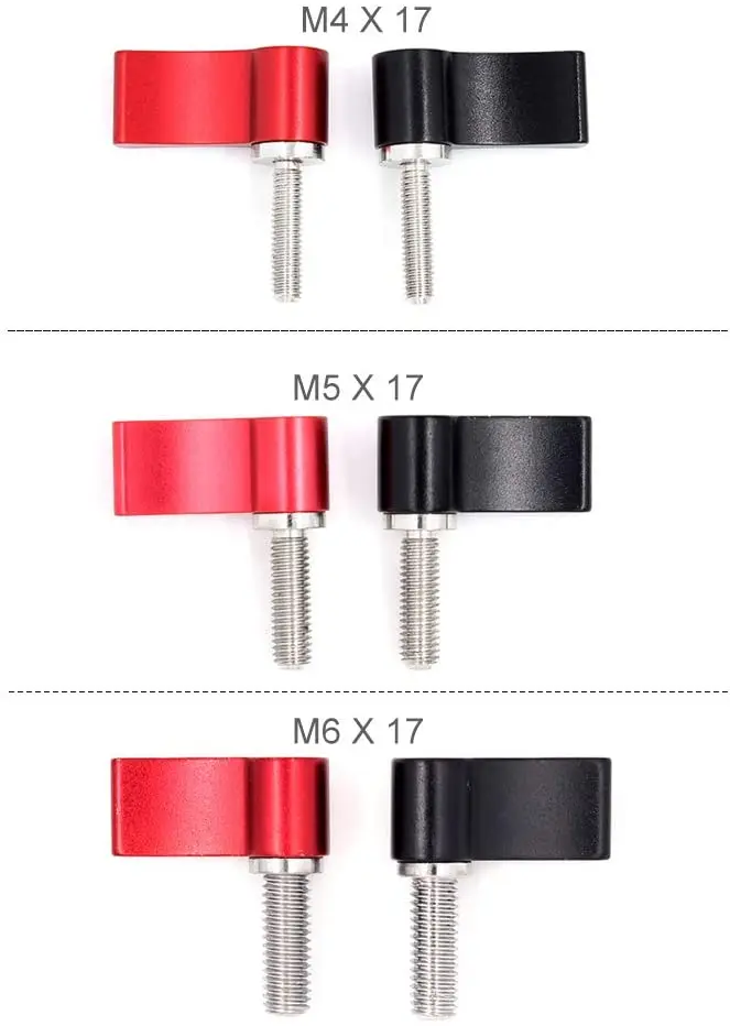 Śruba regulowana ze stopu aluminium M4 M5 M6 z pojedynczą nakrętka motylkowa śruby do Gopro/Xiaoyi/lustrzanka cyfrowa zacisk pręta futerał na aparat