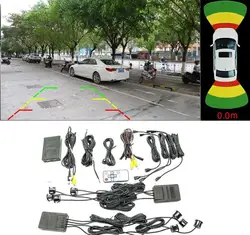 Sistema di rilevamento OPS colorato per auto piatta originale 8 radar Sensore Parktronic video Cicalino Allarme sistema video telecamera anteriore + posteriore