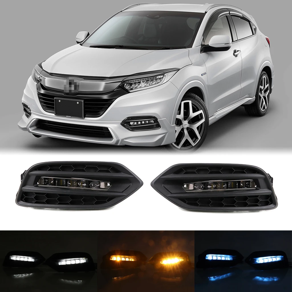 

3 Colors LED DRL Day Light for Honda Vezel HR-V 2019+ Daytime Running Light Driving Lamp with Dynamic Sequential Turn Signal