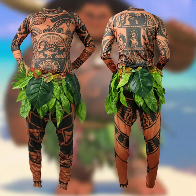 Full Set Movie Moana Princess Maui Cosplay Costume Princess vaiana Maui Costume for adult