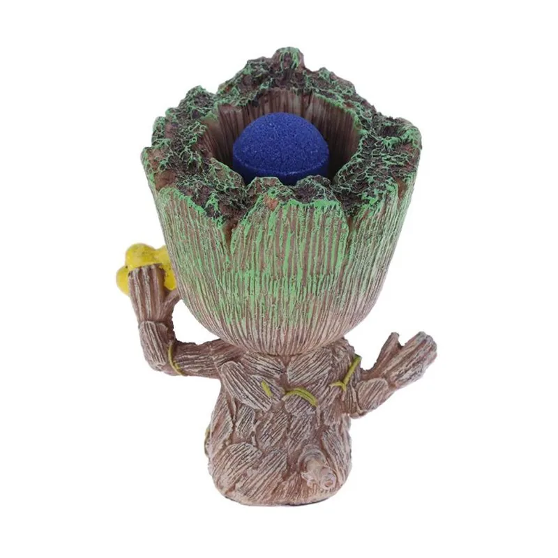 New Groot Tree Man Figurine Aquarium Decoration Air Bubble Trunk Driftwood Fish Tank Lanscaping Ornament Use with Air pump