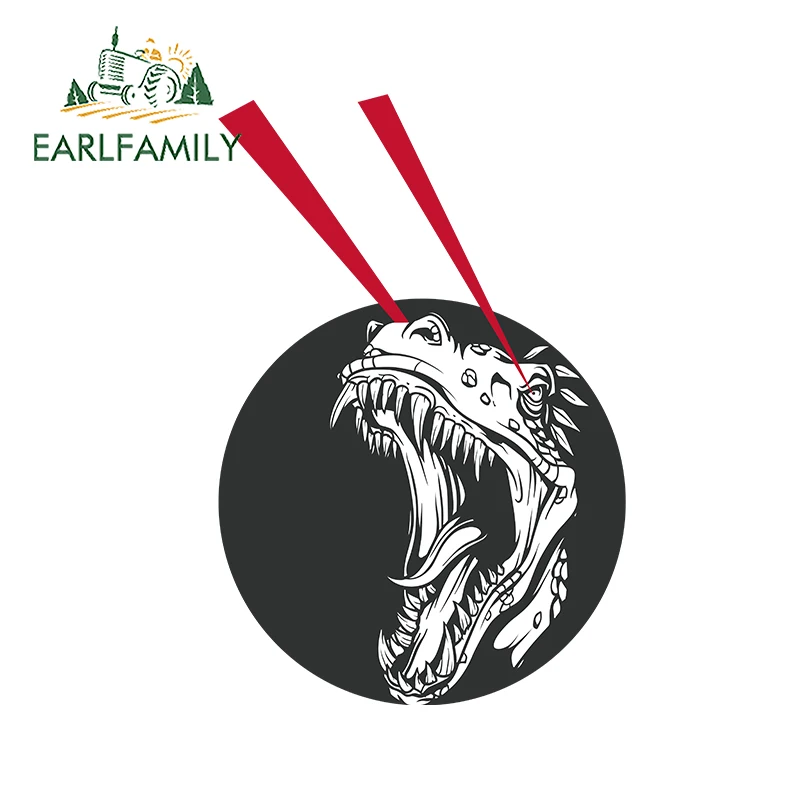 EARLFAMILY 43 سنتيمتر x 28.8 سنتيمتر ديناصور مع فتح الفم ملصقات السيارات JDM الليزر شعاع الشارات سيارة الجسم ملصق ل نافذة جذع سيارة التفاف