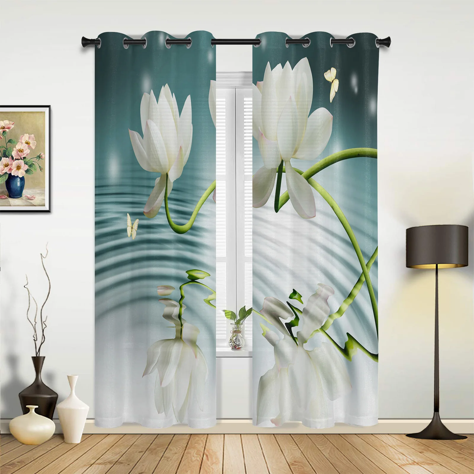 Magnolia Lake Butterfly Valance Curtains For Living Room Study Youth Bedroom Kitchen Outdoor Windows Custom Cotton Linen