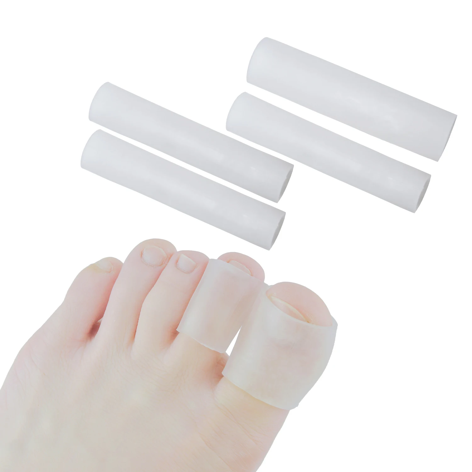 5pcs Tubo di Gel Finger & Toe Protezioni Del Piede Corn Vesciche Callo Dolore Sollievo Guard Per Solette Piedi di Cura Piccolo punta 5*2.5