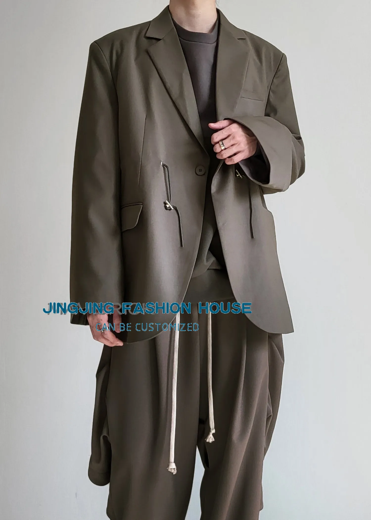 S-6XL!!! 2022 Japanese collection waist loose rope jacket suit men and women tide off the shoulder fat version of the suit