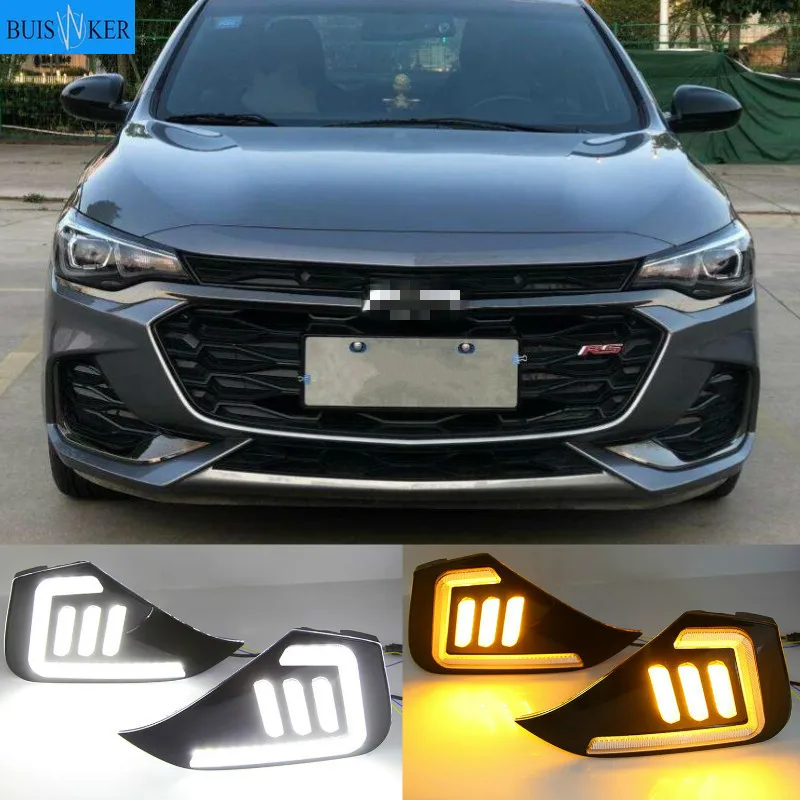 

2PCS DRL For Chevrolet Monza RS 2019 2020 LED Daytime Running Lights Fog Lamp Yellow Turn Signal Lamp