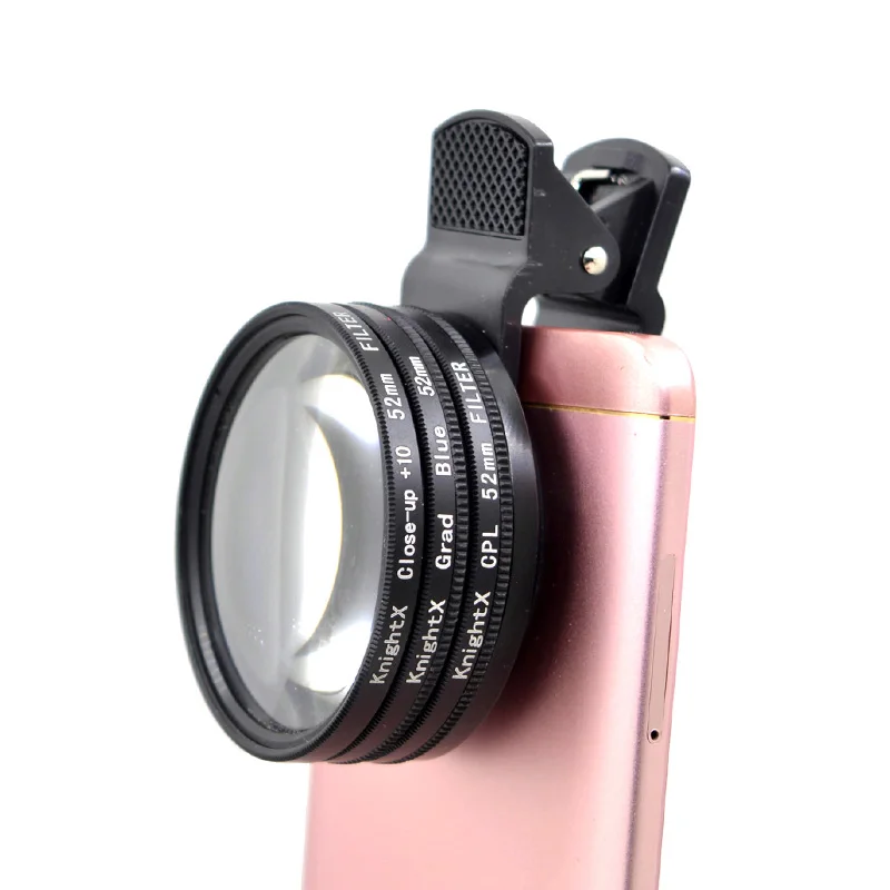 KnightX 52MM  professional macro 10+ lens ND Circular Polarizer CPL for iphone 11 phone Camera filter smartphone mobile android