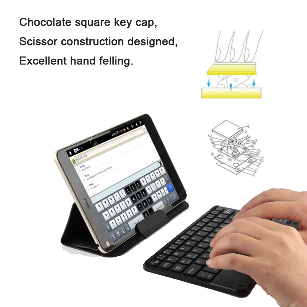 Imagem -06 - Teclado sem Fio Bluetooth com Touchpad Universal Portátil Mini Android Tablet pc Laptop