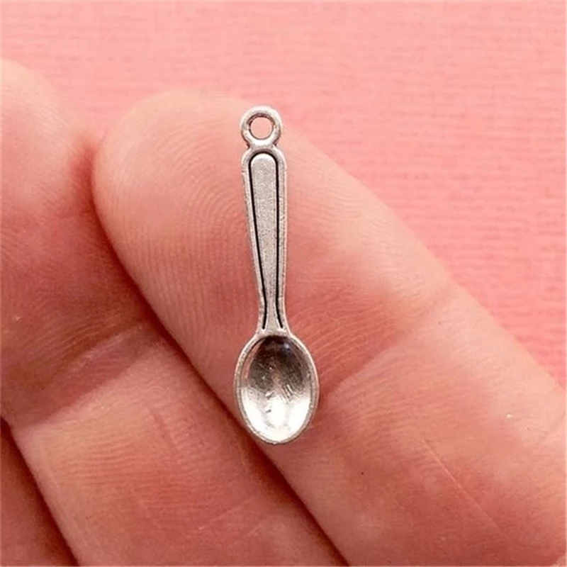 30 pcs Antique Silver Color Tone Spoon Charm 24x6mm. Kitchen Charm. Chef Pendant. Creative Jewelry Findings