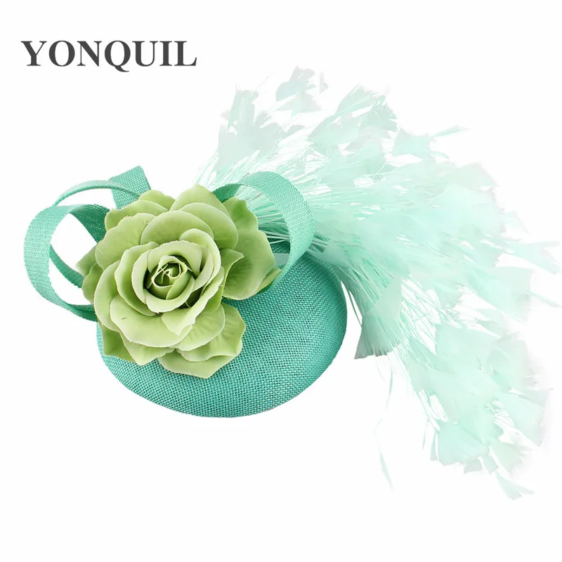 Yellow Fashion Hat Fedora Formal Dress Church Fascinators Hat Headband Party Tea Millinery Caps Mesh Hair Accessories