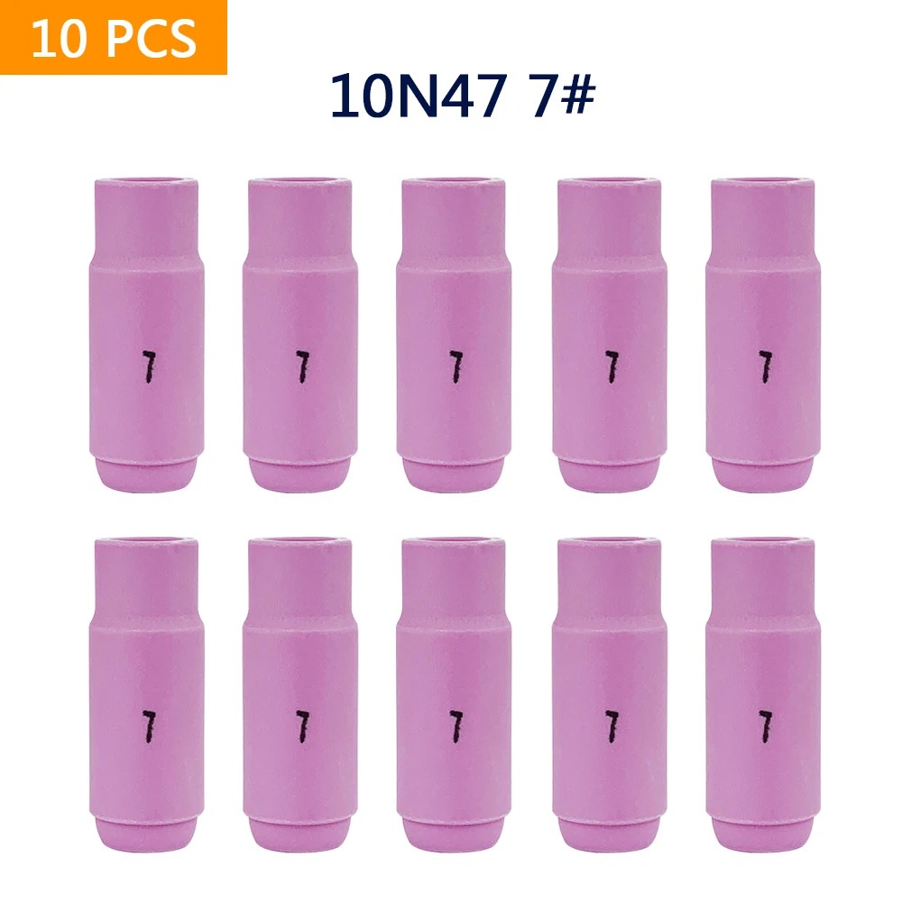 10pcs TIG Alumina Nozzles Ceramic Shield Cup 10N47#7 7/16\