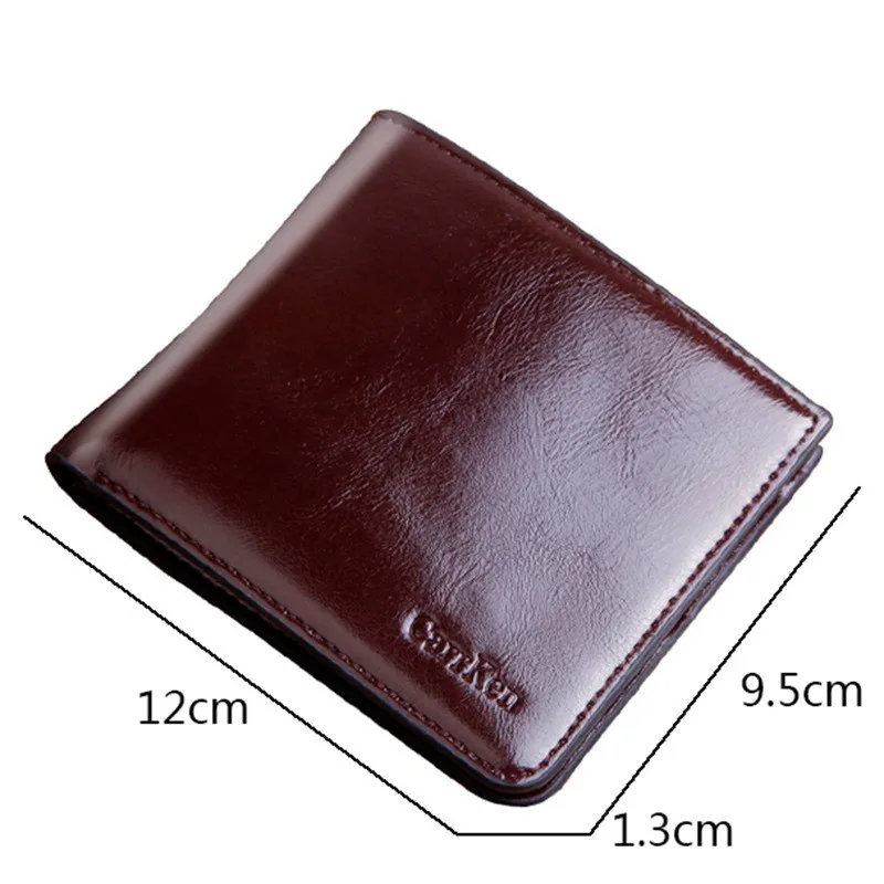 

2020 New Men's short zipper wallet oil wax leather button wallet men retro factory US dollar clip multi card position