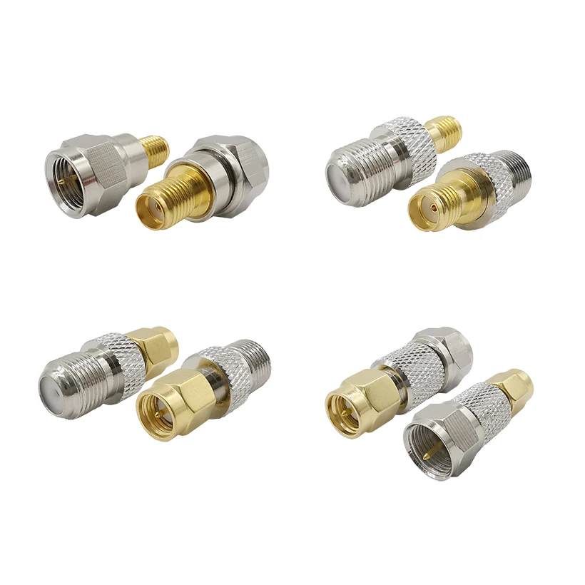 2Pcs SMA-F Rf Connector Rf Coax Coax Adapter F Type Female Jack Naar Sma Stekker Rechte F Connector naar Sma Connector