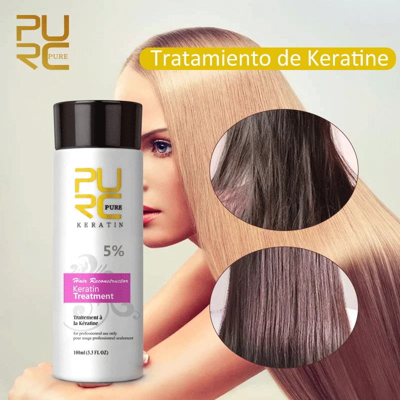 

PURC Formalin Keratin Hair Treatment 100ml Brazilian Keratin Straightening Smoothing Hair Care Products