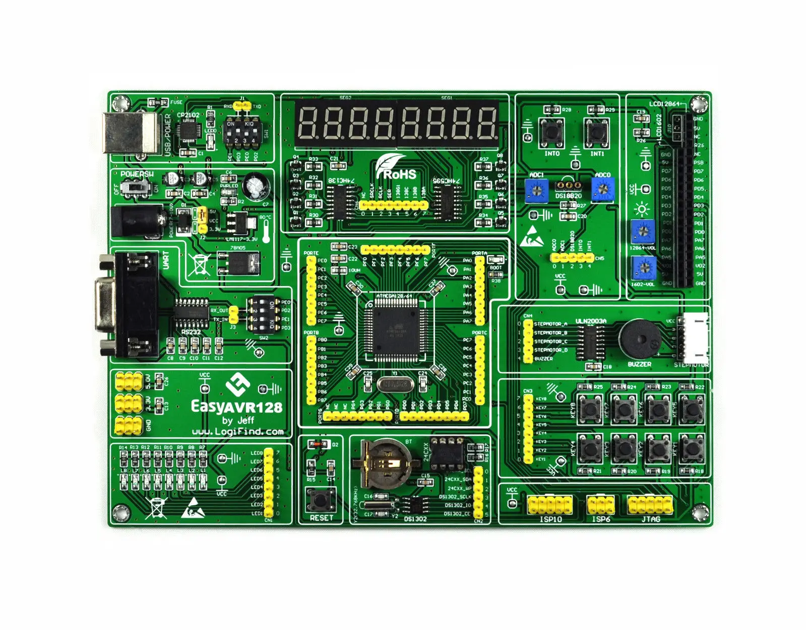 

AVR PIC SCM Learning Development Board EasyAVR128 Mega128A