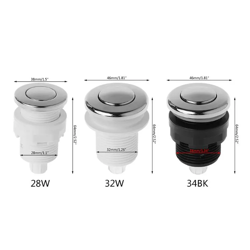 Pressostato aria On Off pulsante per vasca da bagno smaltimento rifiuti idromassaggio Dropshipping