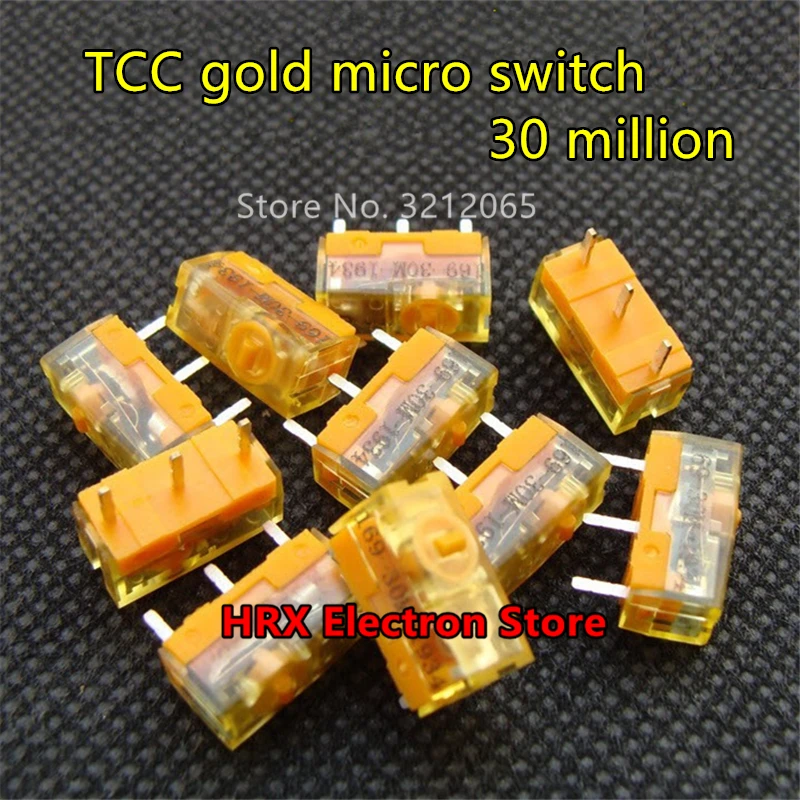 

100PCS New Pattern Original TTC Dustproof Gold Series Mouse Micro Switch 3 Pin Contactor 30 60 80 Million Clicks Lifetime