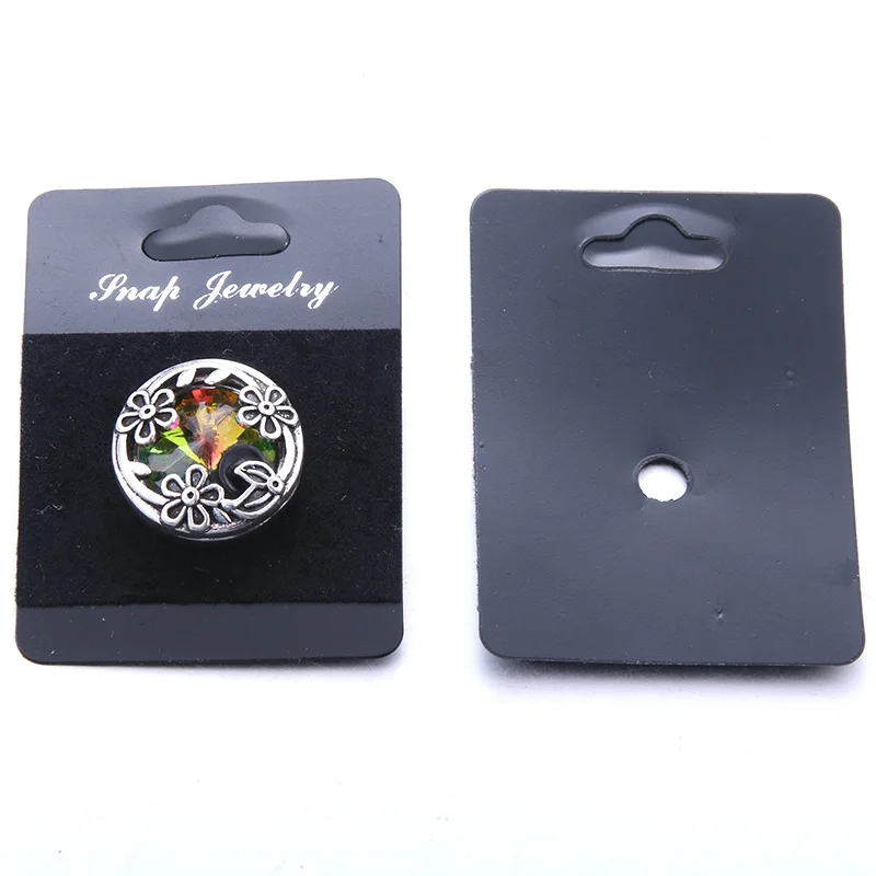 New High Quality Snap Jewelry Display Board Fit 1PCS 12mm and 18mm Snap Buttons Jewelry Black Flannel PVC Snap Display Holder