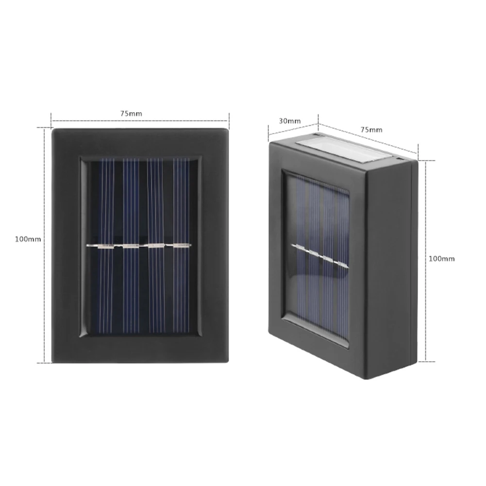 Applique murale LED solaire, style nordique, luminaire décoratif d'extérieur, idéal pour un jardin ou une rue, 2 unités