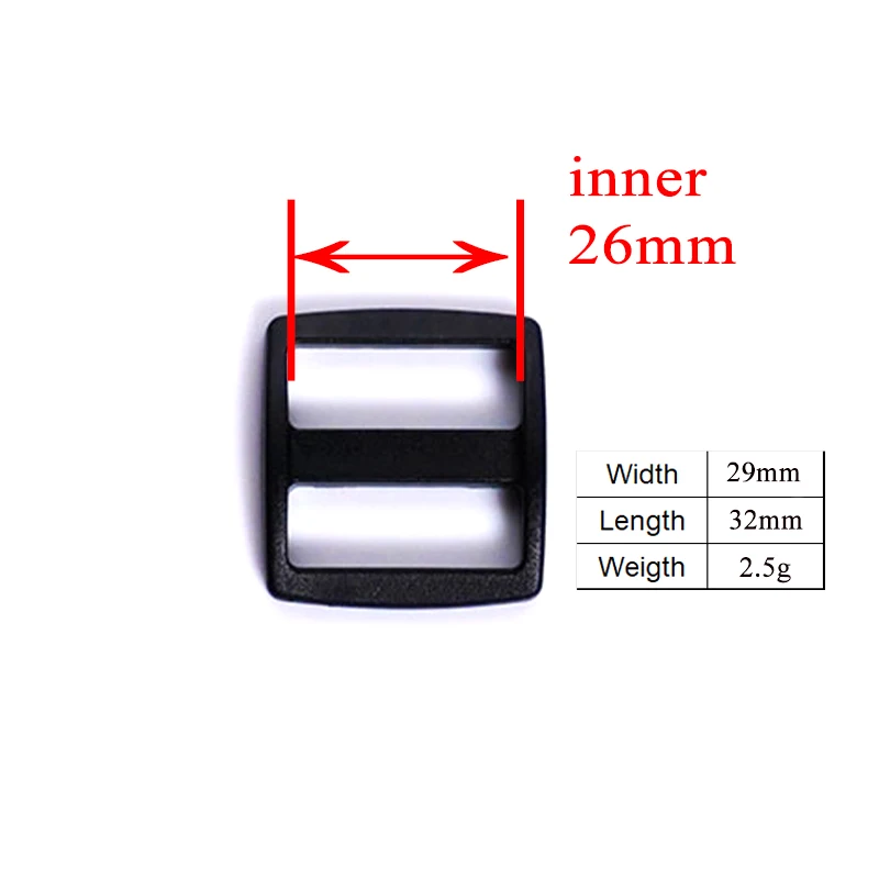 1pc Retailing colorful high quality plastic Tri-Glid clasp side for 25mm Webbing diy dog collar accessory buckle 17 colours