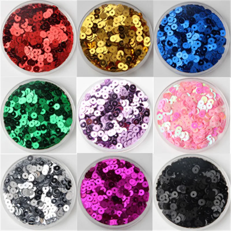 3mm 4mm 5mm 6mm Flat Round PVC Loose Sequins Paillette Sewing Craft for Wedding Decoration Garment Dress Shoe Caps DIY Accessory