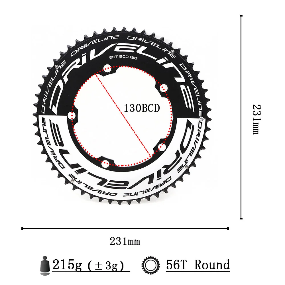 DRIVELINE CNC 50/53/54/55/56/58T bicicleta de carretera TT plato 9/10/11S 130BCD