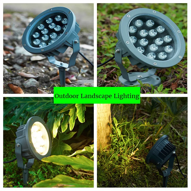 Colorful Lawn Landscape Tree Lights Outdoor Spotlight Round Led Flood Light Garden Spotlight Waterproof Super Bright Light Yard