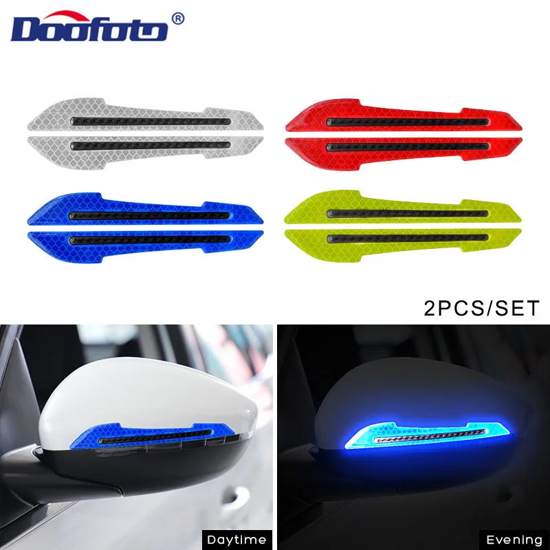 1Pair 3D Car Reflective Tape Rear Mirror Sticker Bumper Strip Warning Decoration Car Accessories Styling Bicycle Reflector