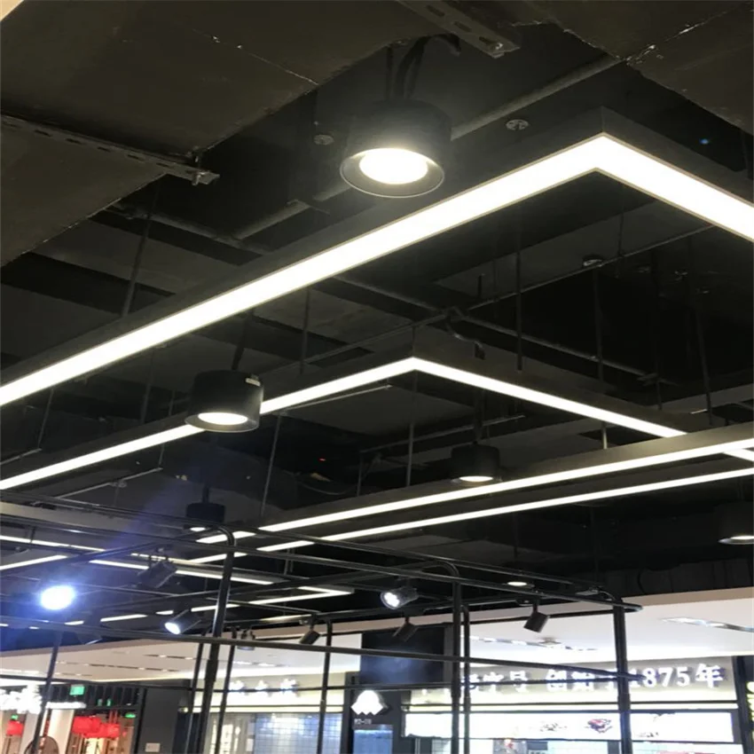 Imagem -06 - Envio Gratuito de Dali Pode Ser Escurecido 120cm 30w 150cm 40 Led Quadrado Liso Linear Baixa Baía Linear Barra Escritório Interior Conduziu a Luz do Tubo o