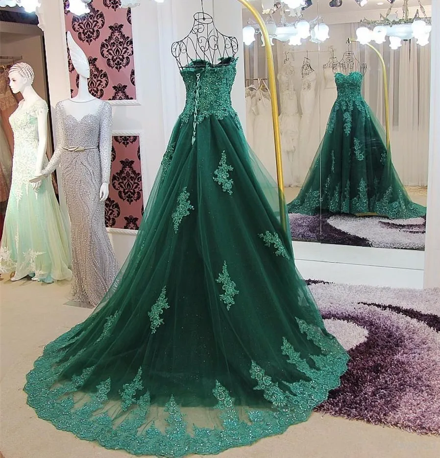 Personalizado personalizado renda applique beadings vestidos de noite verdes 2025 rendas até voltar vestidos formais de baile robe de soiree longue