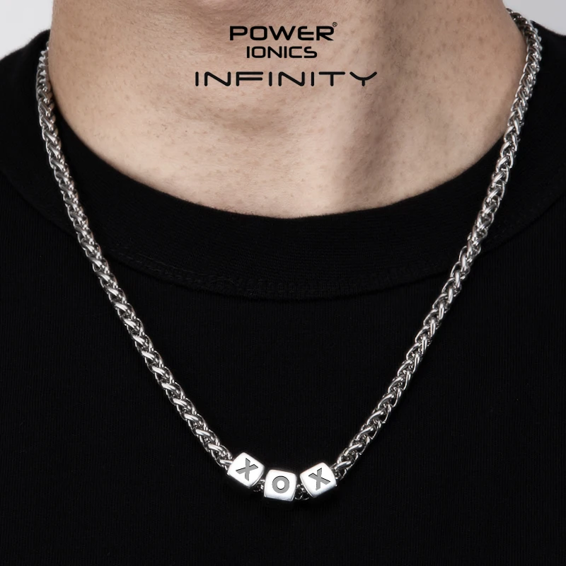 Power Ionics INFINITY Series New Trendy Cuban Chain 5mm Men Women Fashion Jewelry Health Germanium Necklace Free Engraved Gifts