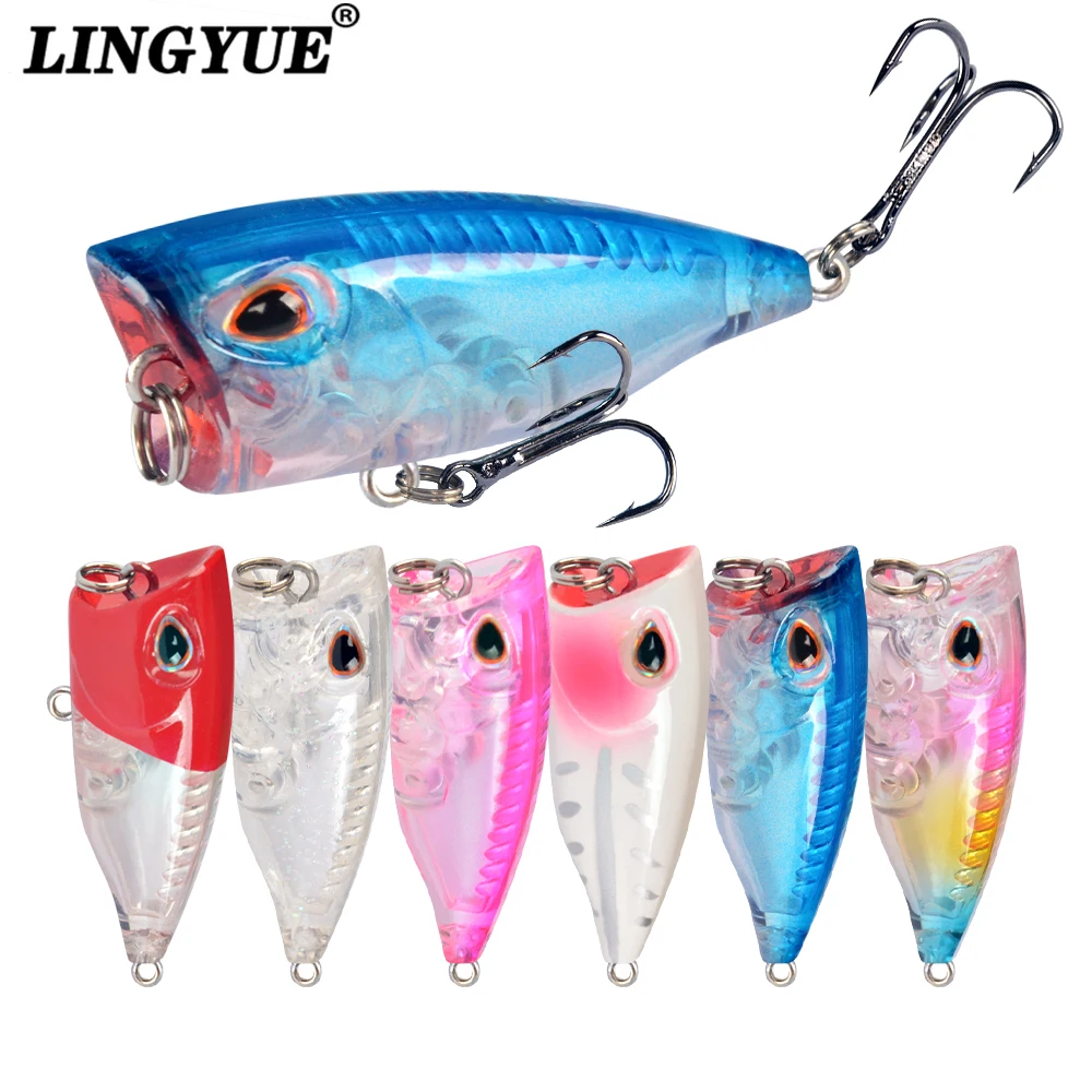 1PCS Mini Popper Fishing Lure 40mm 4g Topwater Bait Isca Artificial Hard Plastic Wobbler Crankbait For Perch Lures Japan Pesca
