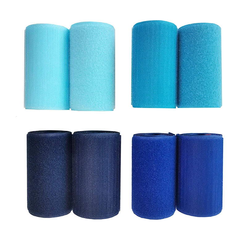 10cm Width blue nylon  no self adhesive tape hook loop magic fastener tape sewing magic sticker strip clothing stick tape