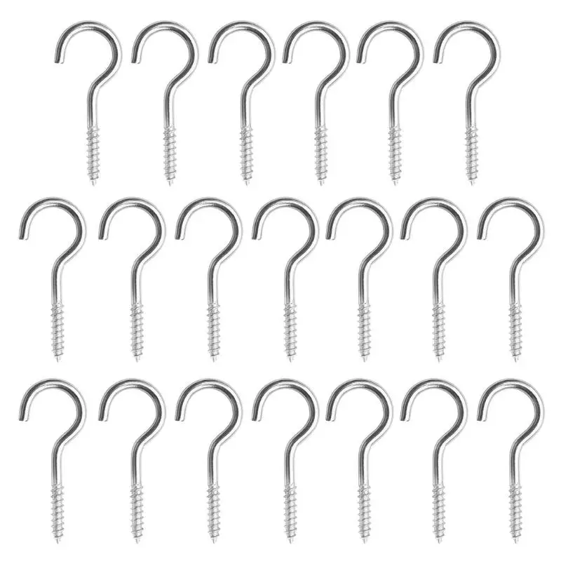 20 Pcs M3/M4/M5 Ceiling Hooks Stainless Steel Screw Eye Hooks ​For Outdoor Lights Birdhouses Household Threaded Hook Set