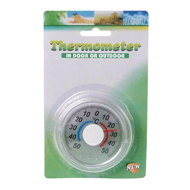 Self adhesive Round High Accuracy Thermometer For Window Indoor Outdoor Wall Greenhouse Garden Home