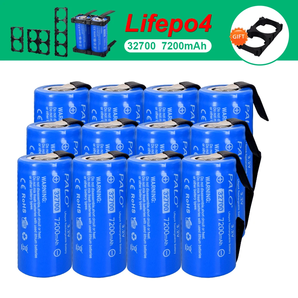 PALO 100% oryginalny 3.2V 32700 7200mAh LiFePO4 bateria 35A ciągłe rozładowanie maksymalnie 55A bateria wysokiej mocy + DIY nikiel arkusze